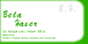 bela haser business card
